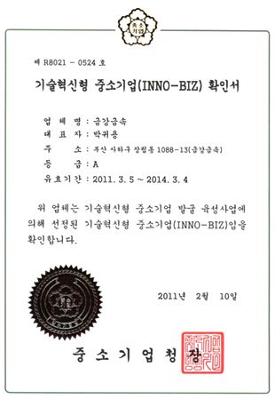 기술혁신형 중소기업(INNO-BIZ)확인서